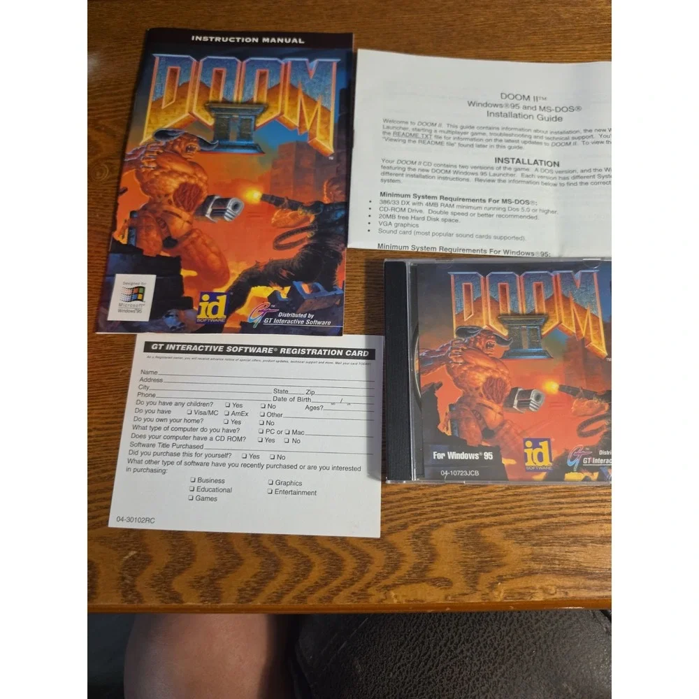 Doom II 2 PC Big Box Edition w/ Manual & Survival Guide CIB